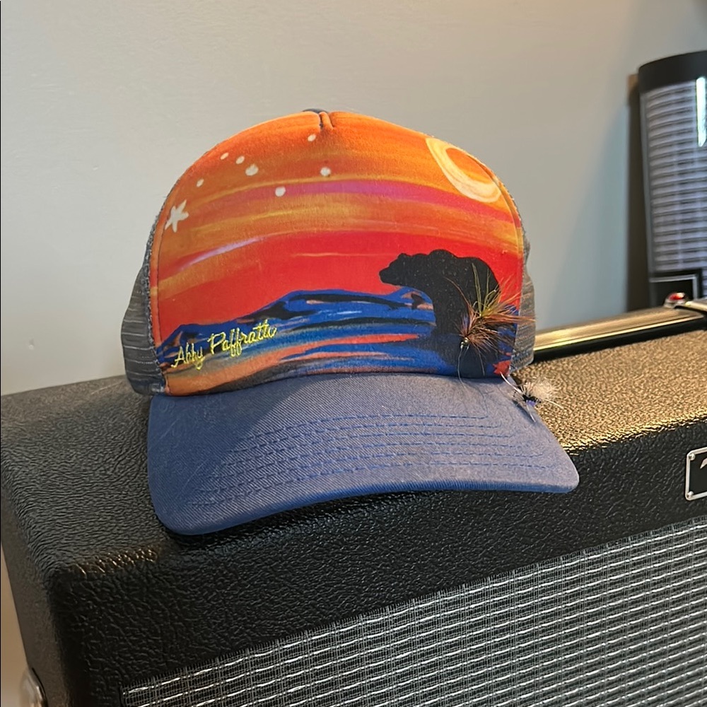 Sunset Trucker Hat - Orange and Blue